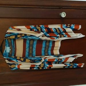Skies are Blue Long Sleeve Open Front Tribal Cardigan Size Medium